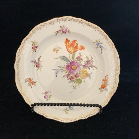 6 Antique Meissen Porcelain Plates 18th Century Hand Painted Floral Rococo 8.25" - Picture 11 of 14